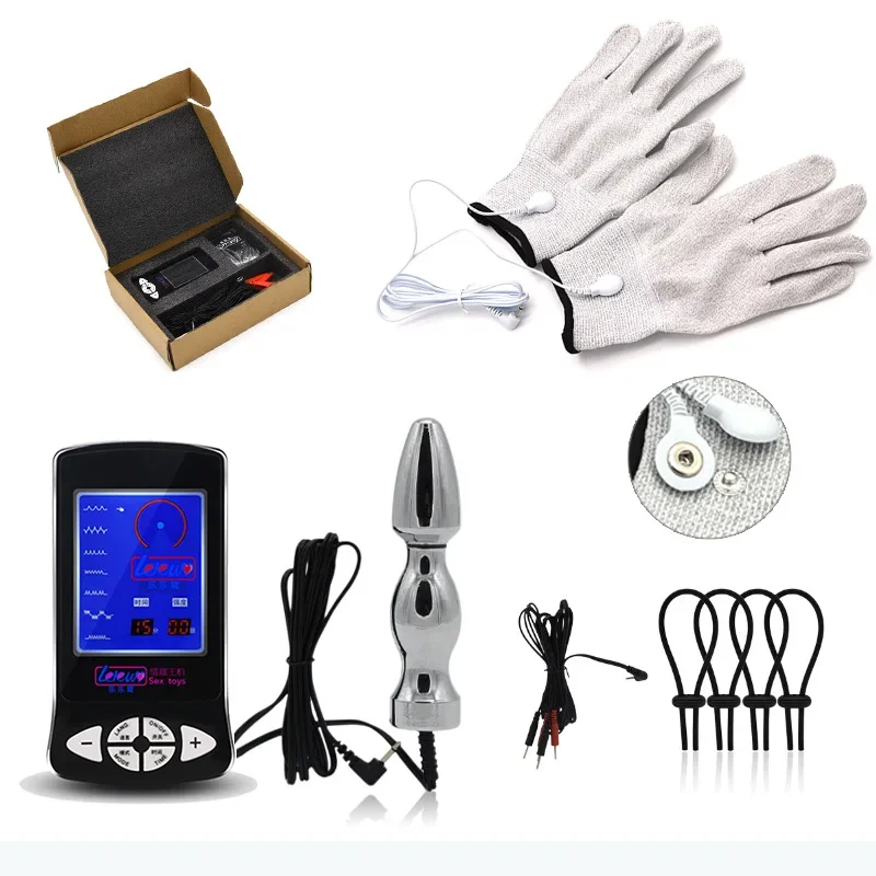 Electric Shock Anal Dilator Insert Vaginal Massager Metal Pulse Anal Butt Plugs Electrical Stimulator Sex Toys For Couple