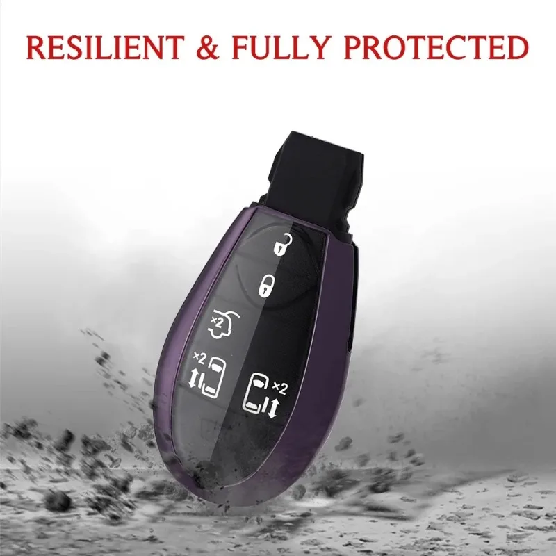Full TPU Car Key Cover Case Skin Shell Protect Holder Set  for Jeep for Chrysler Fobik for Dodge Ram  Keyless