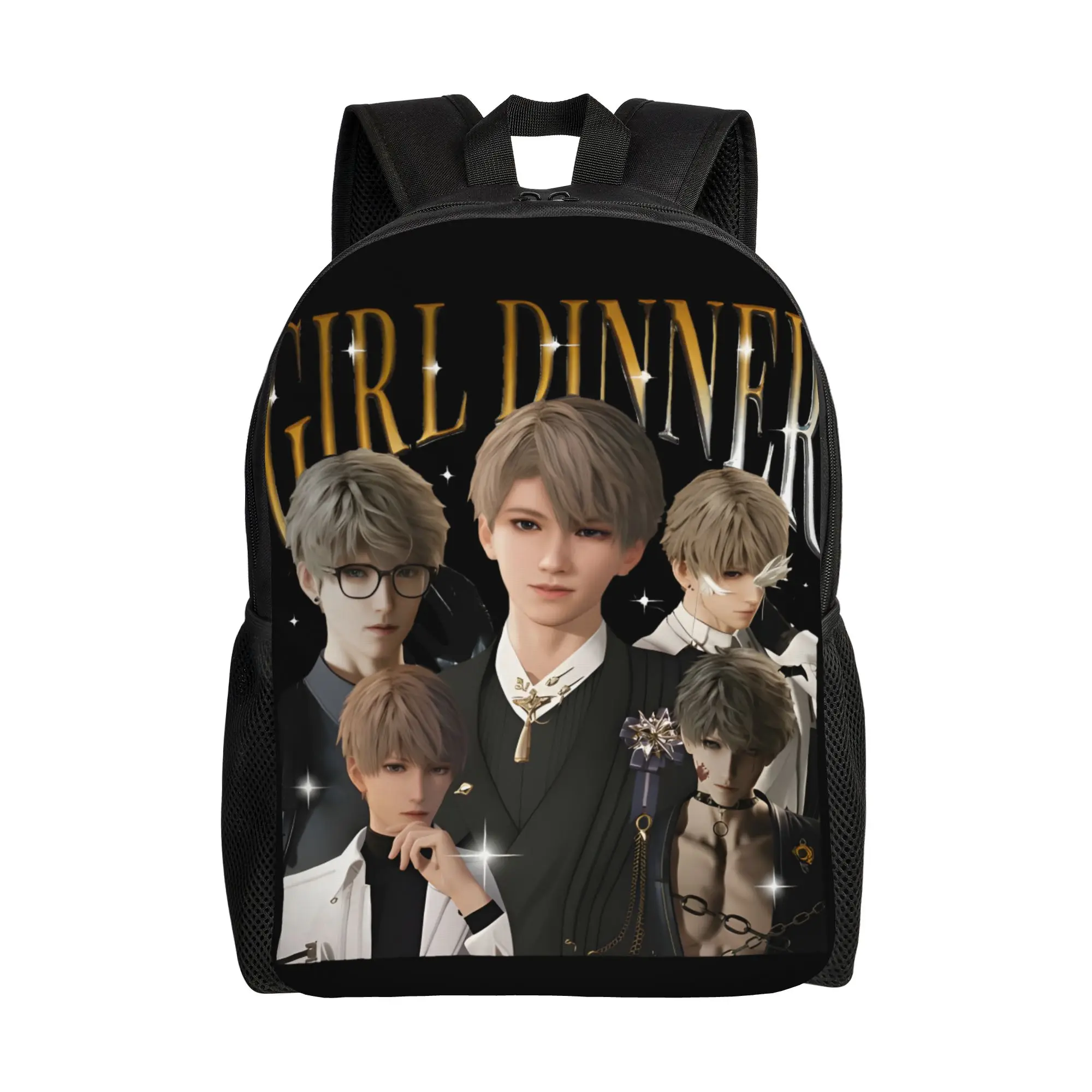 Xavier Love and Deepspace Girl Dinner Backpack Unisex  Breathable Backpacks Polyester Funny School Bags Travel Designer Rucksack