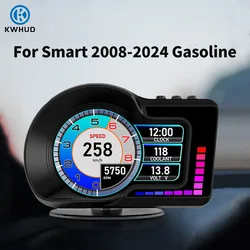 KWHUD HUD OBD2 Display On-board Computer Car GPS Speedometer RPM Turbo Meter for For Smart Fortwo 453 451 450 2008-2024