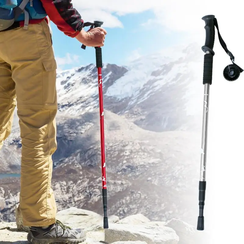 Walking Pole Retractable Travel Pole Portable Mobility Aid Anti Shock Stick Aluminum Alloy Pole For Men Women And Seniors