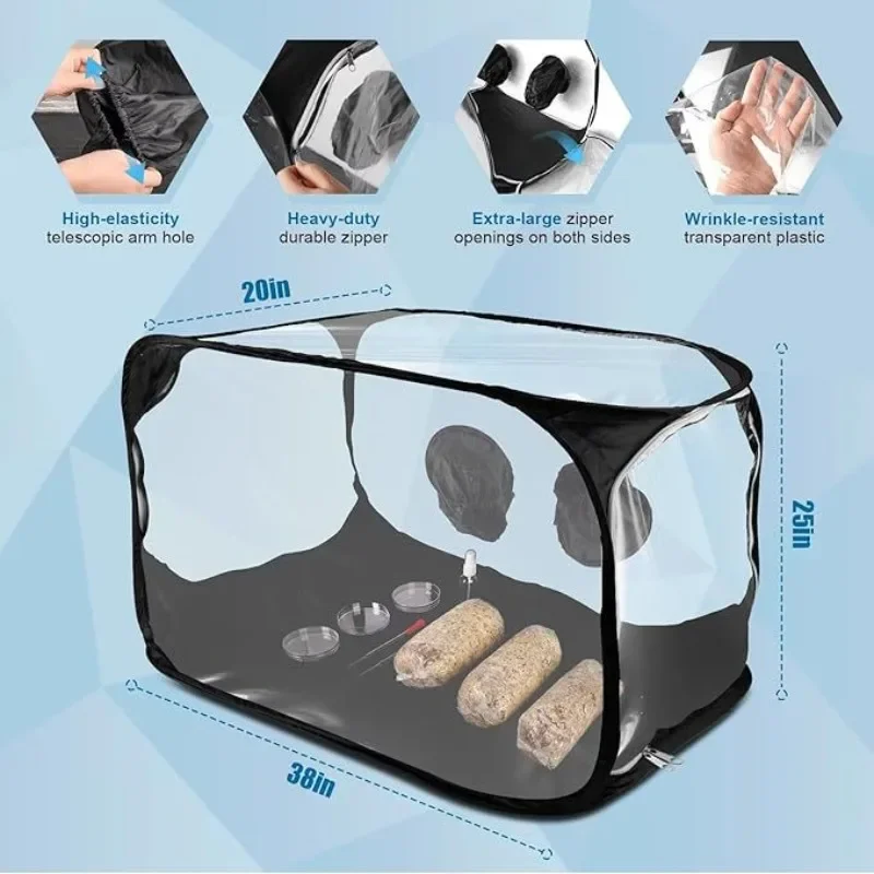 38x20x25 Inch Large Still Air Box Mushroom Grow Tent Air Workstation Horticulture Supplie for Grow Bags, Growers, and Home
