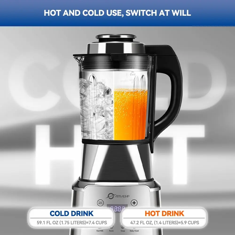 ASH01-S Professional 59OZ Countertop Blender for Smoothies + ASSM-01 Slushie Machine Pro - 85oz Large Capacity, 5 Preset Modes +