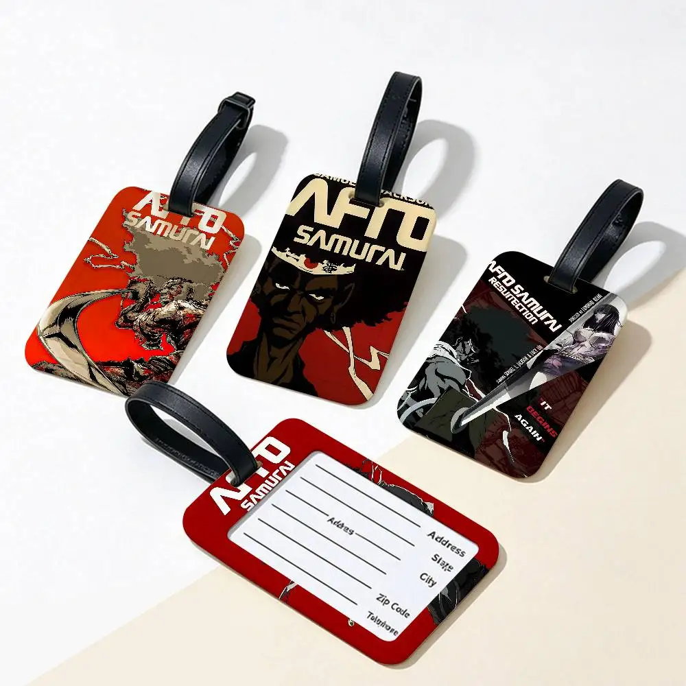 Afro Samurai Anime Anti lost PVC Suitcase Tag With Info Card Lightweight Baggage Identifier For Daily Trip