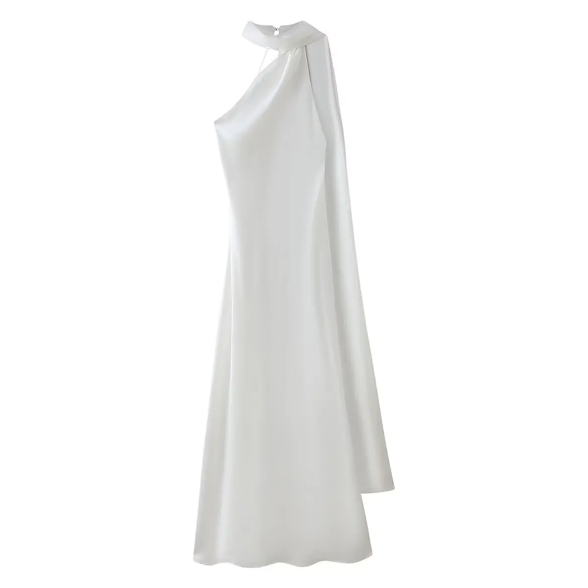 VEITCHE Elegante vrouwen Zachte Zijde Satijn Lange Jurk Halter Backless Mouwloze Maxi Jurken Zomer Dame Lange Lint Partij Jassen