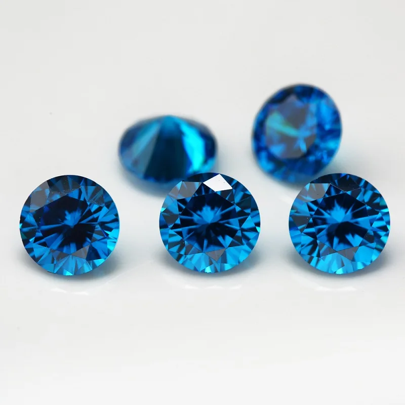 500pcs 1.0~3.0mm Round Zircon Loose Cubic Zirconia Stone 5A CZ Synthetic Gems Green Sea Blue Coffee Rhodolite Tanzanite Color