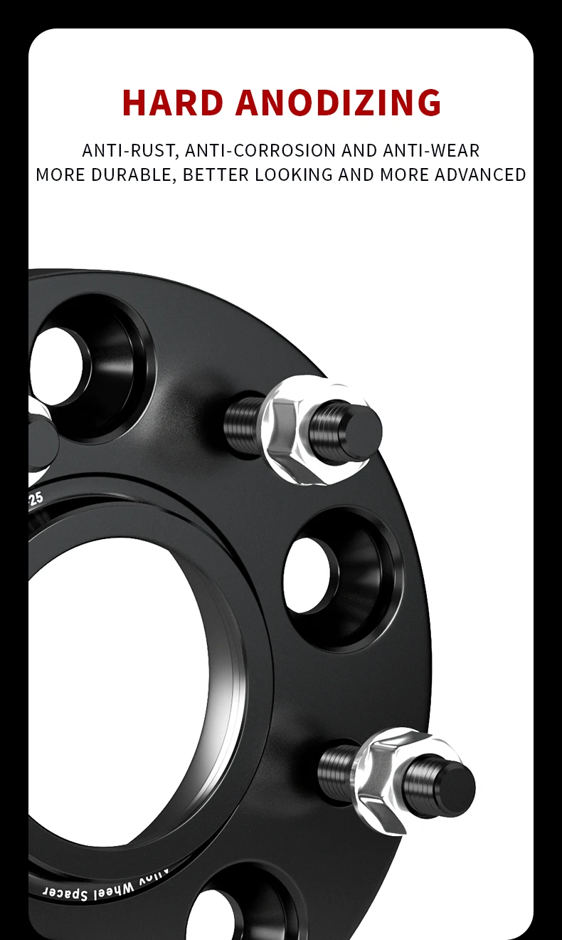 Teeze 2 Stück 5x112 66.6/5x120 72.6 14x1.25 Nabenzentrischer schwarzer geschmiedeter Radabstandhalter für 2010-2025 MINI Countryman 15/20/25/30/35mm – Detail 11