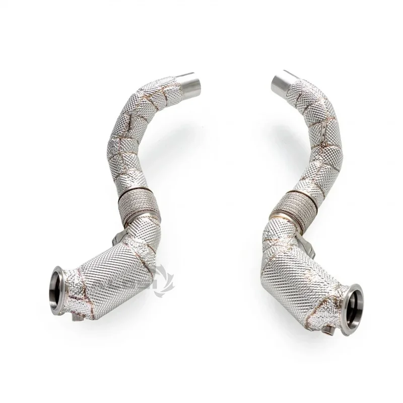 S63 V8 Engine Polished Exhaust Downpipe for BMW X5M X6M F85 F86 4.4T 2015-2019 Performance Power Tuning Retrofit Hardware Kit