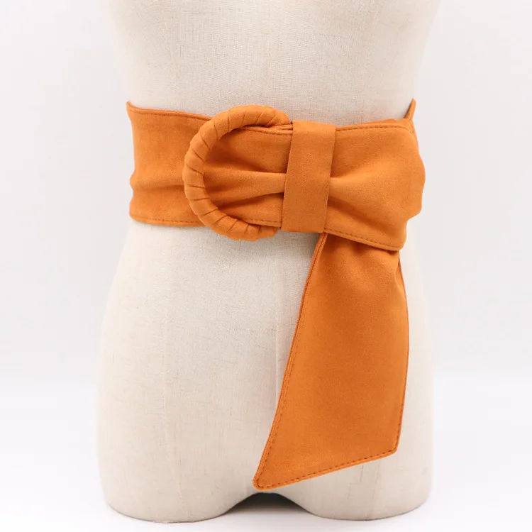 Ceinture en velours pour femmes, sans trou d\'épingle, style élégant, ruban décontracté, large environnement, mode de luxe, haute qualité, robe pour
