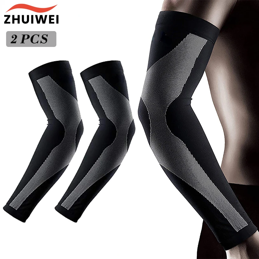 1Pair Sports Arm Compression Sleeve Basketball Cycling Arm Warmer Summer Running UV Protection Volleyball Sunscreen Bands