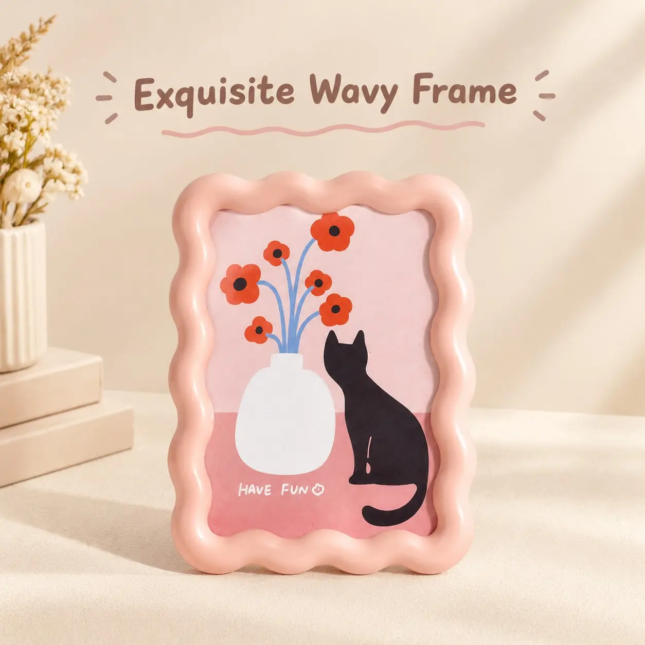 High Aesthetic Cream Style Acrylic Frame 6-Inch Universal Table Top Postcard Photo Storage Decoration Ornament