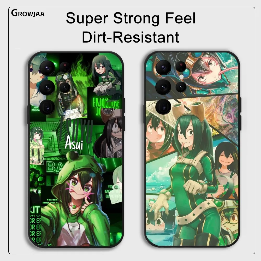 t-Tsuyu Asui Anime Girl Phone Case For Samsung Galaxy S25 S24 S22 S23 Ultra S21 S20 Plus 5G Protective Silicone Funda