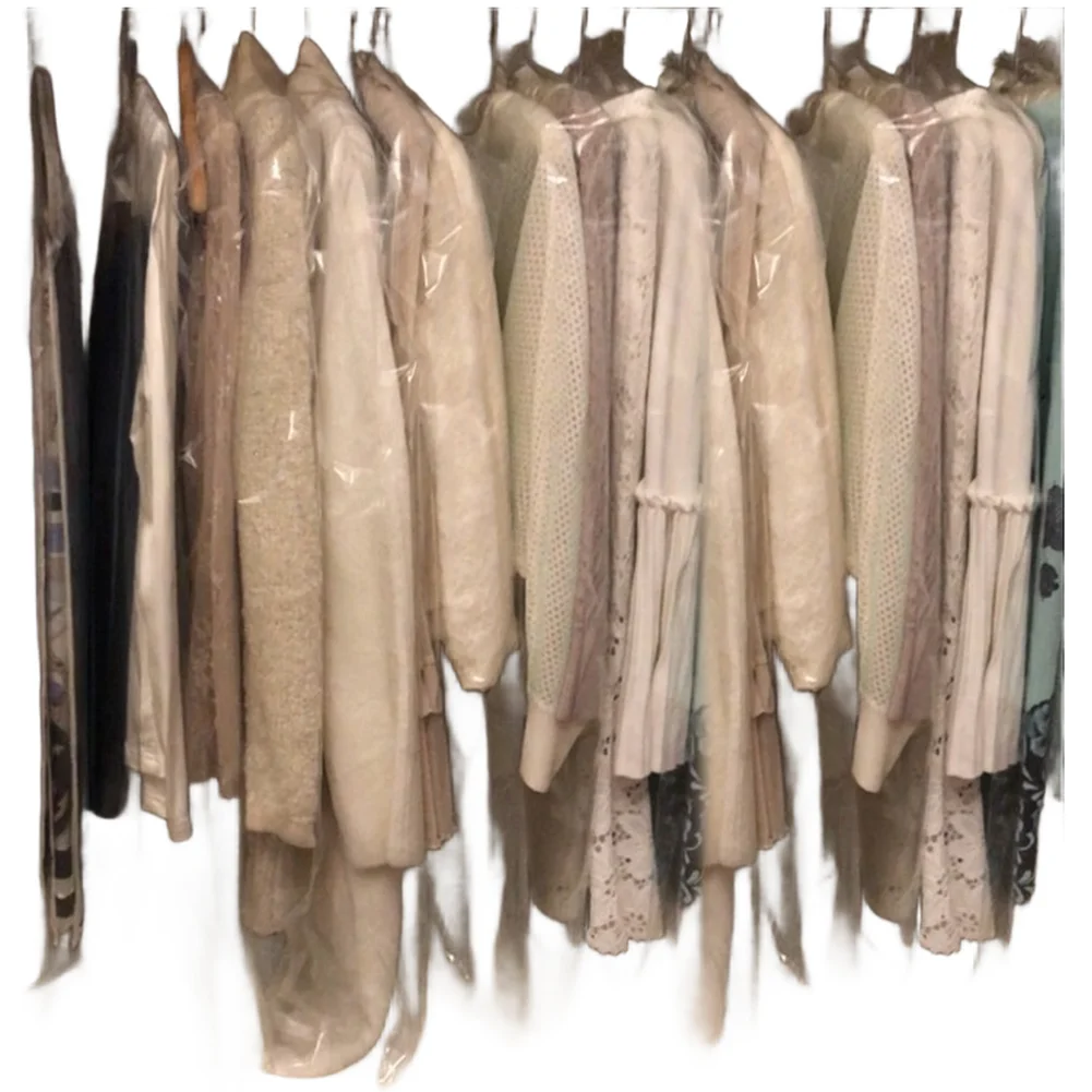 Transparent Plastic Clothing Cover for Hanging Storage Dust Resistant 60x100cm 60x90cm 60x120cm 60x140cm 10 units