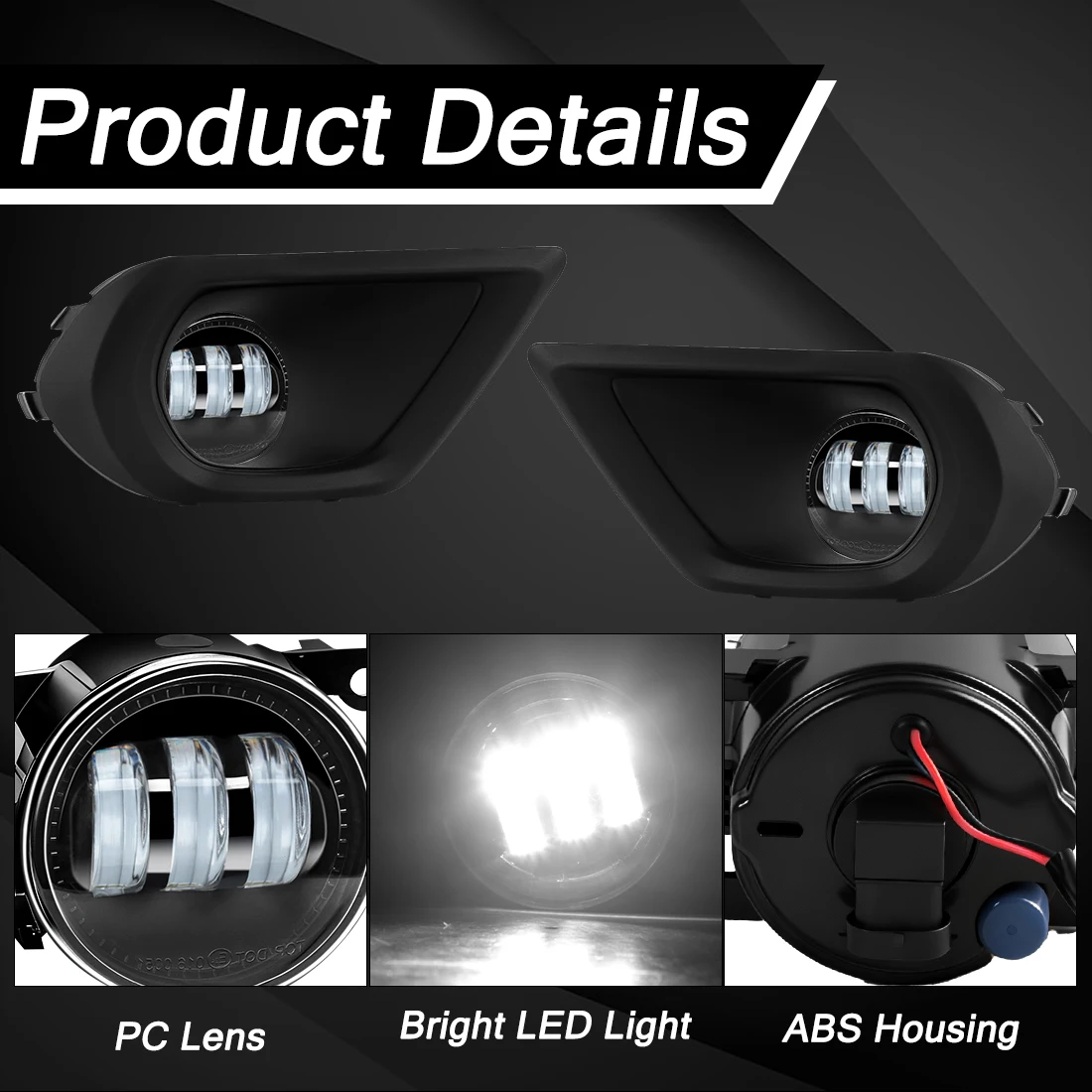 1 SET LED Fog Lamp Assembly For Subaru Forester 2014 2015 2016 Fog Light Daytime Running Light Headlight with Wiring Harness 12V
