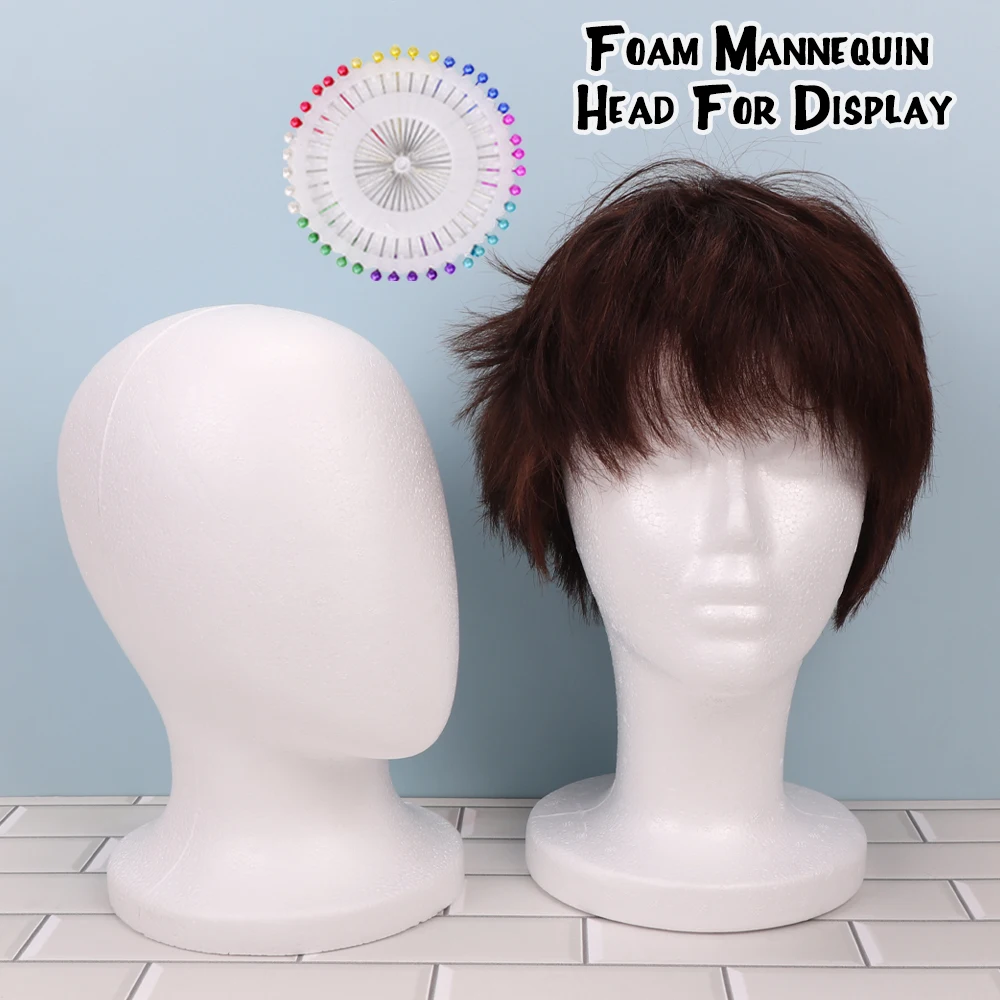 

Plussign Foam Mannequin Head Wig Stand With 40Pins Wig Head For Wig Making White Styrofoam Head For Wigs Hats Hairpieces Display
