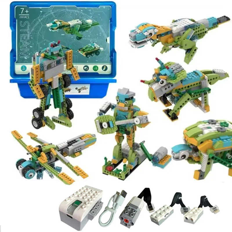 Neue technische 385pcs wedo 3,0 bausteine teile robotik bau ziegel fit für schaft 2,0 ersatzteile pädagogisches diy spielzeug