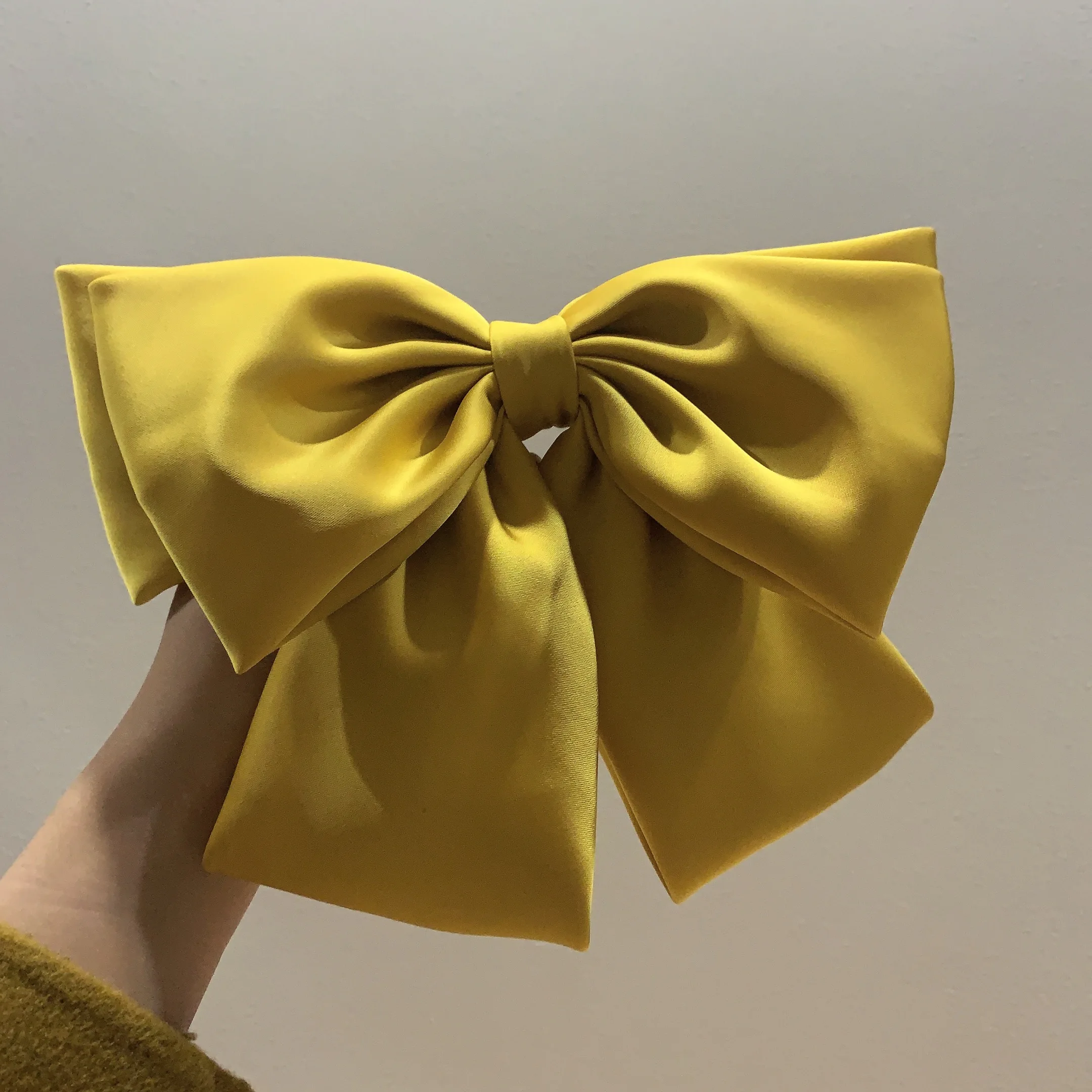 High Quality Barrette Bow Hair Clip Fashion Simple Solid Satin Spring Clip Hair Pin Elegant Retro Headband Girls Hair Accessorie