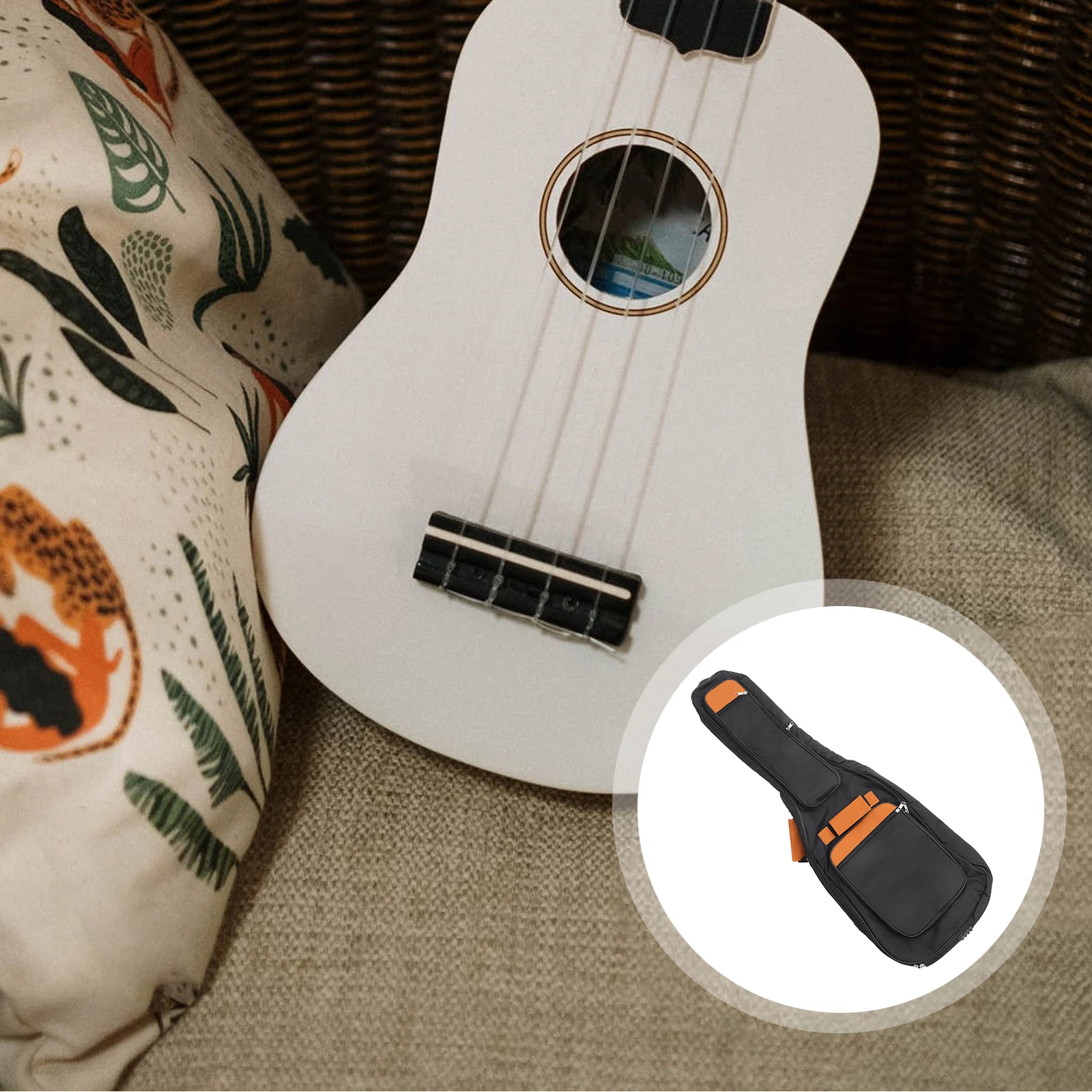 

Guitar Bag Thickened Canvas Waterproof Electric Acoustic Guitar Carry Pouch Portable Backpack For String Instrument Storage