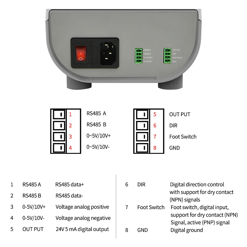 Imagem -03 - Bomba Peristáltica Kamoer High Flow Wi-fi Motor de Passo Bomba Doseadora com Rs485 Interruptor de pé para Laboratório e Enchimento ac 110220v Uip3