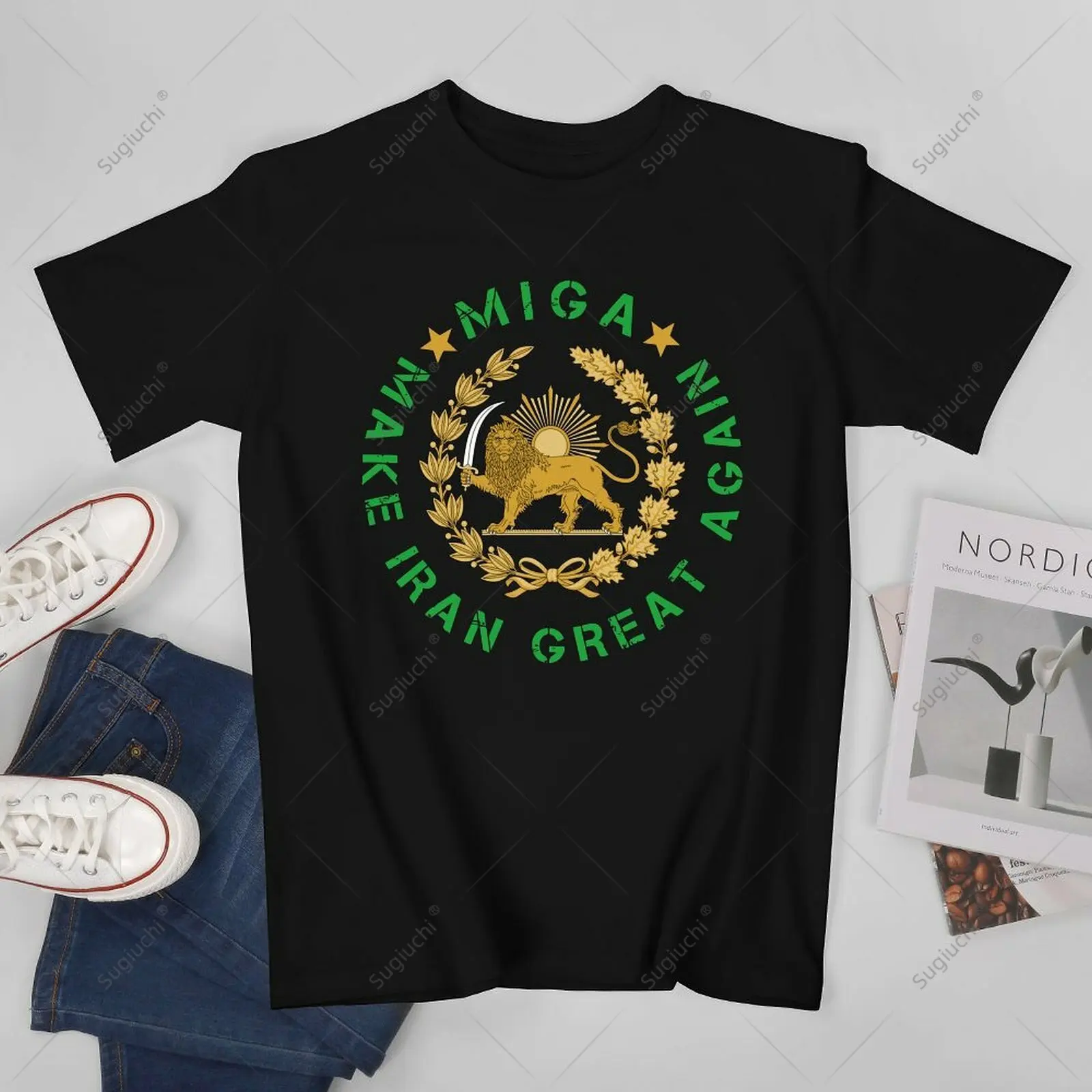 Unisex Men Miga Persia Make Iran Great Again Tshirt Tees T Shirts Women Boys 100% Cotton T-Shirt