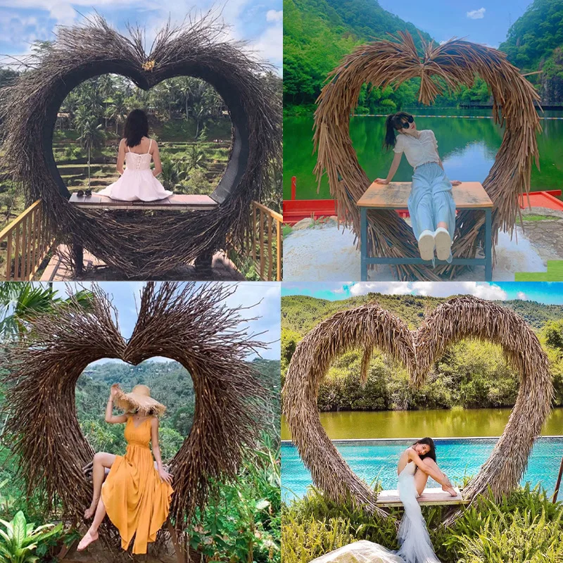 Outdoor scenic spot Internet celebrity clock in swing rattan card seat love bird's nest rain and sun protection rattan seat hang