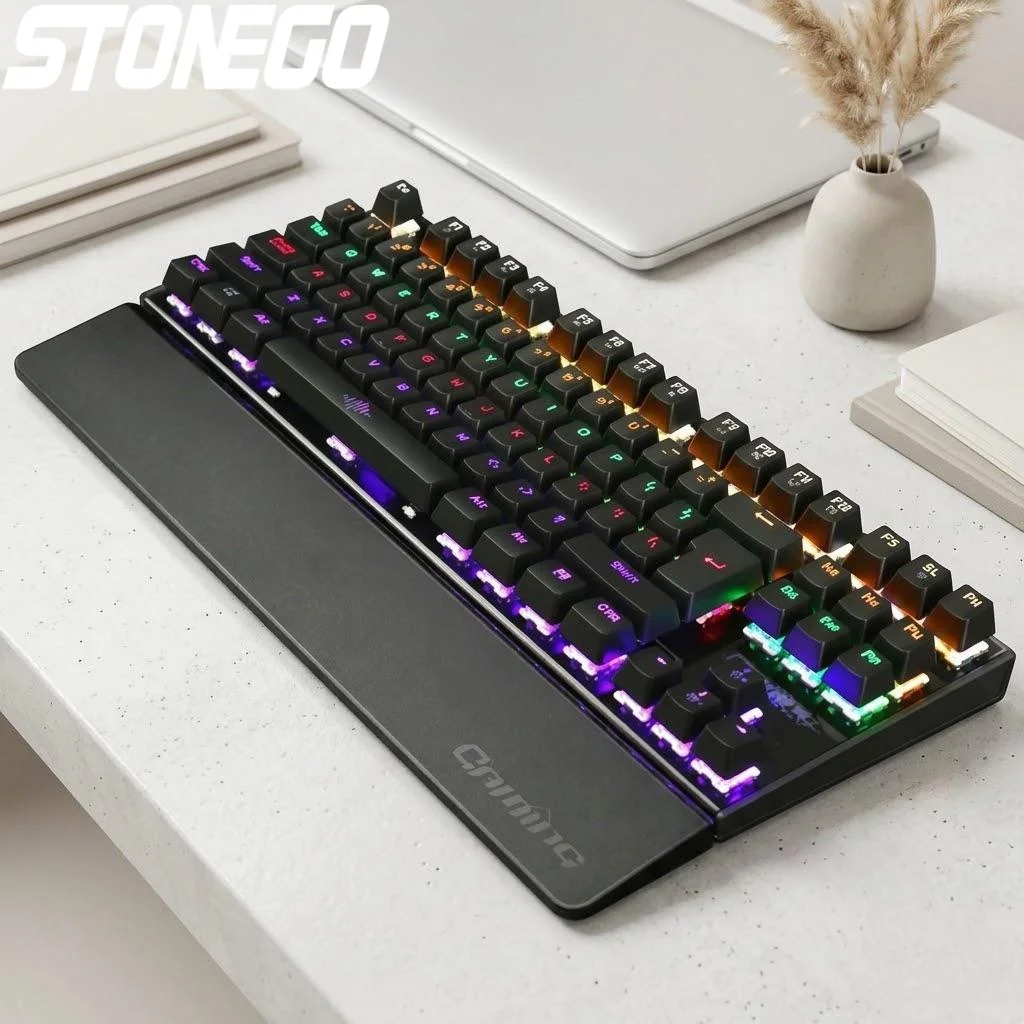 

Игровая механическая клавиатура USB, проводная, 26 клавиш, с защитой от фантомных нажатий, LED-подсветка, для геймеров, высокая скорость отклика