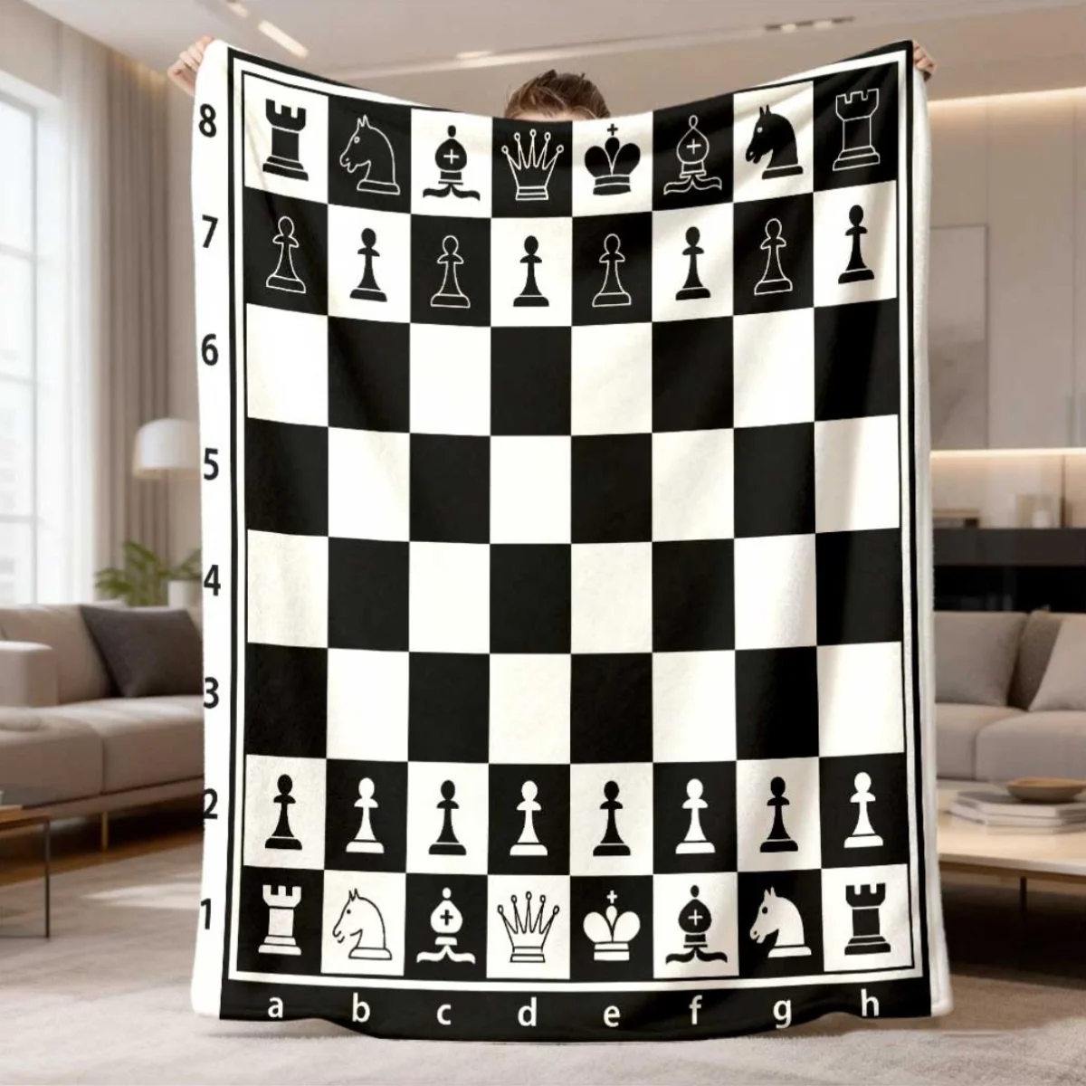 2026 New Flannel Blanket 1pc [1pc Soft Flannel Blanket] Soft And Warm, 1pc Checkerboard Print Flannel Blanket. Multi-Use Blanket