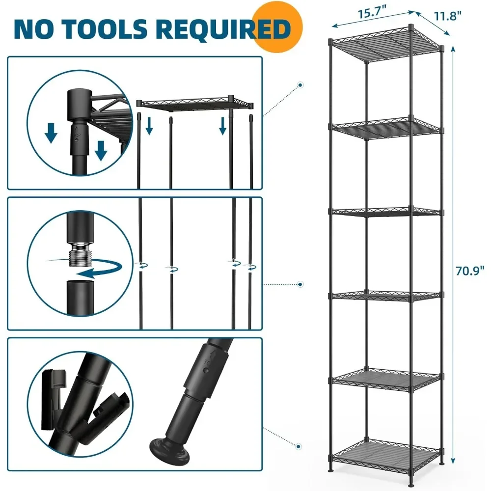 Support de plante avec lumières de croissance, étagère pour plantes à 6 niveaux, panneau lumineux complet ultra-mince, 3 modes, minuterie automatique, 50W, lot de 5