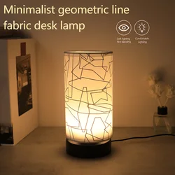 Cylindrical line fabric table lamp&home decoration lamp suitable for use in multiple occasions such as bedrooms, study rooms