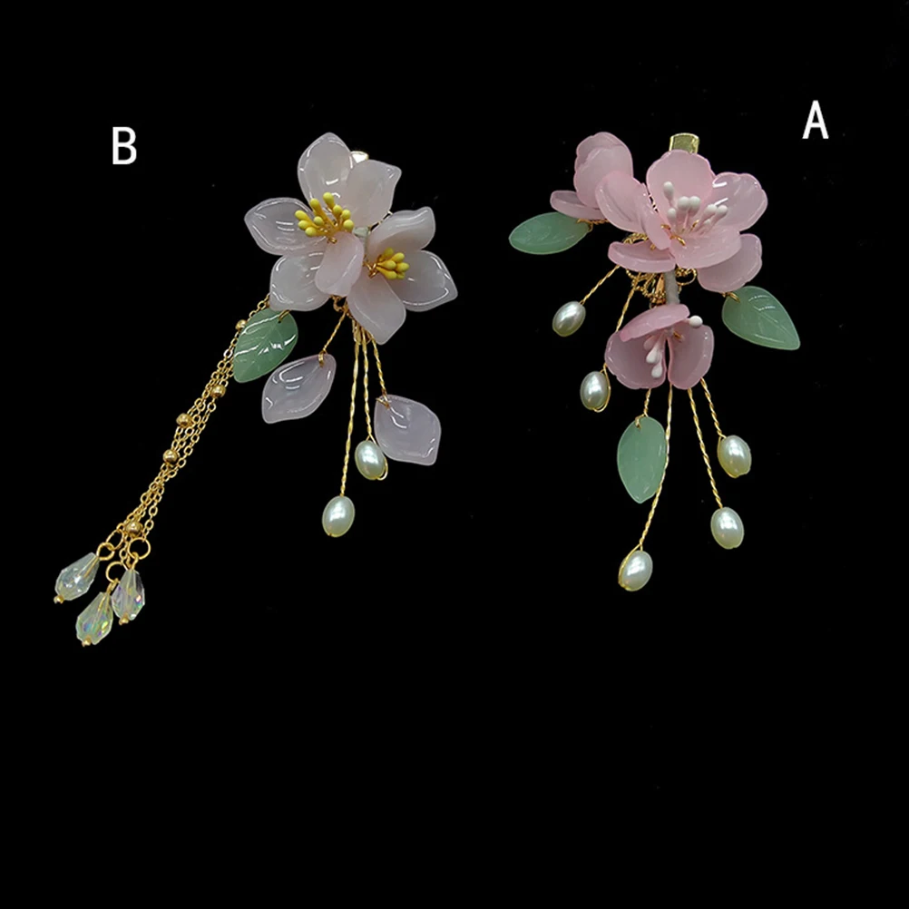 

1Pc Elegant Retro Hair Clip Vintage Barrettes Imitated Jade Flower Design for Special Occasions