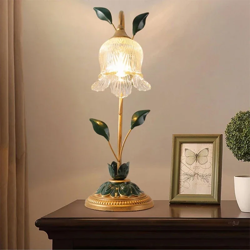 APRIL Contemporary Table Lamp French Pastoral LED Creative Flower Living Room Bedroom And Study Home Decoration Desk Lamp