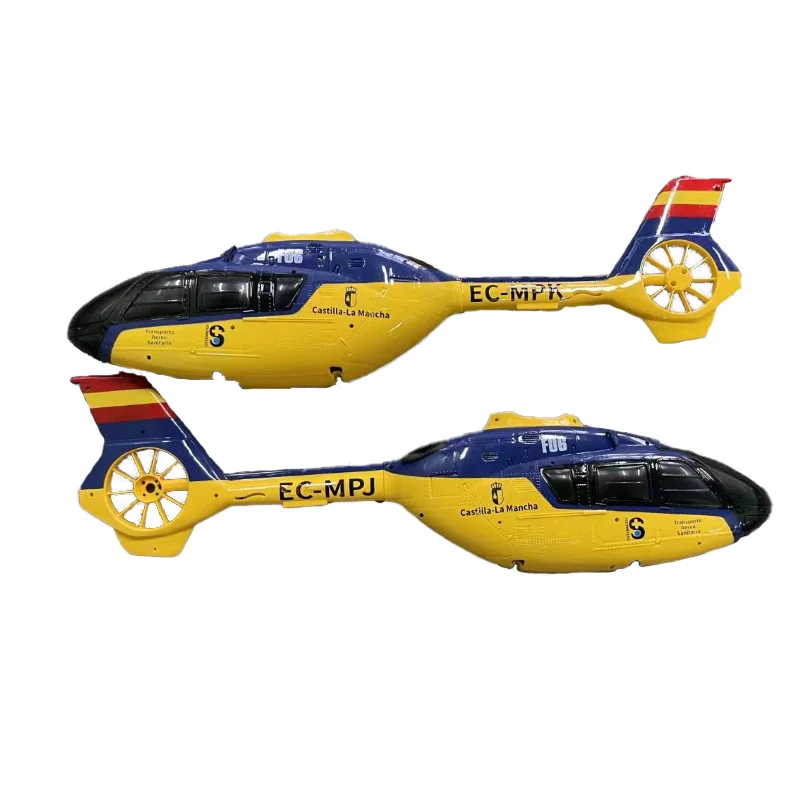 F06-EC135 RC helicopter replacement of all parts, motors, servos, receiver plates, casings, landing gear, propellers,LED, etc