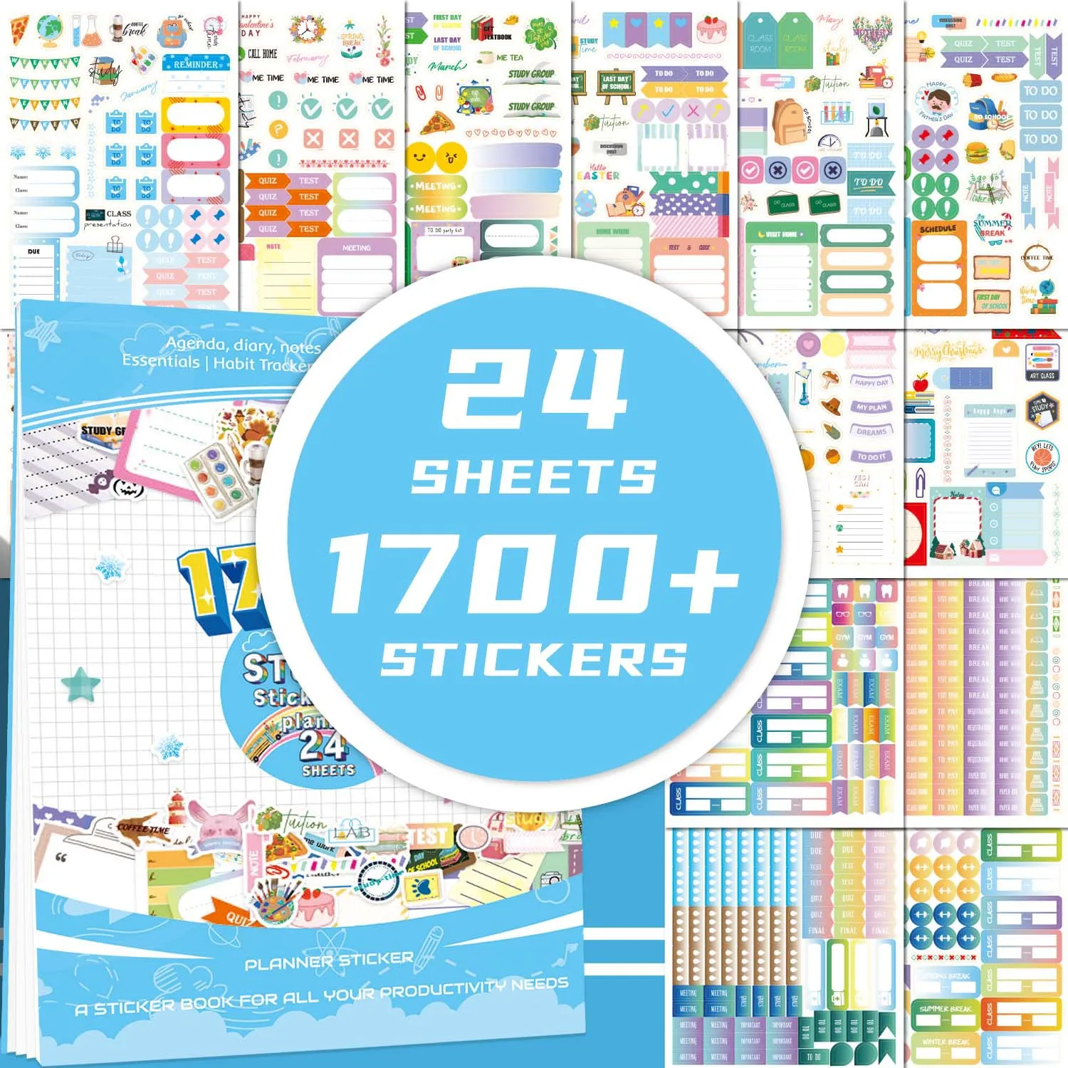 

Study Work Day/Week/Month Planner Sticker Book DIY Scrapbooking Diary Handbook Decorative Material Stickers Stationery