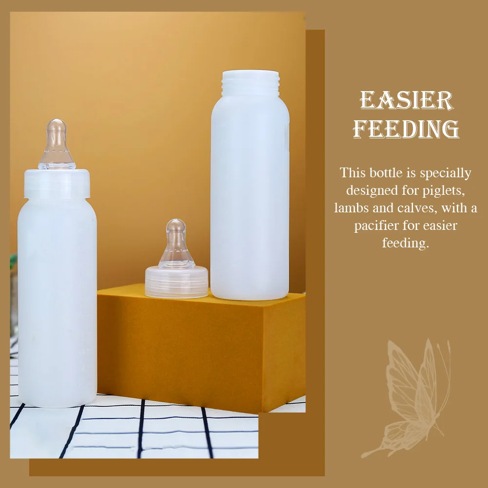 

10 Pcs Piggy Bottle Animal Feeding Calf Feeder Bottles Milk Kitten Lamb Small Hdpe Sheep Baby Goat