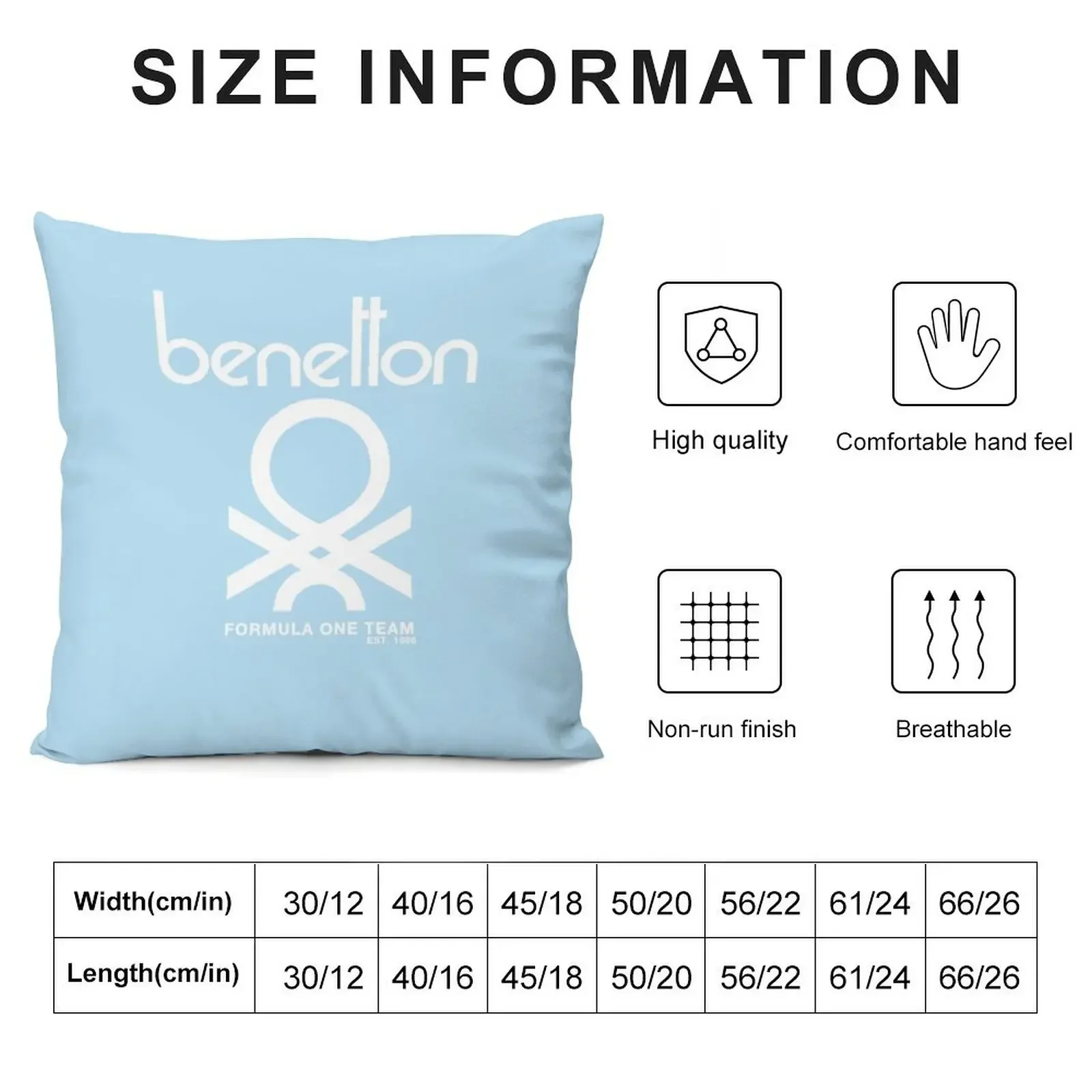 Benetton Formula Team 80s Collection Classic T-Shirt Throw Pillow Sofa Cover Pillows Aesthetic pillow