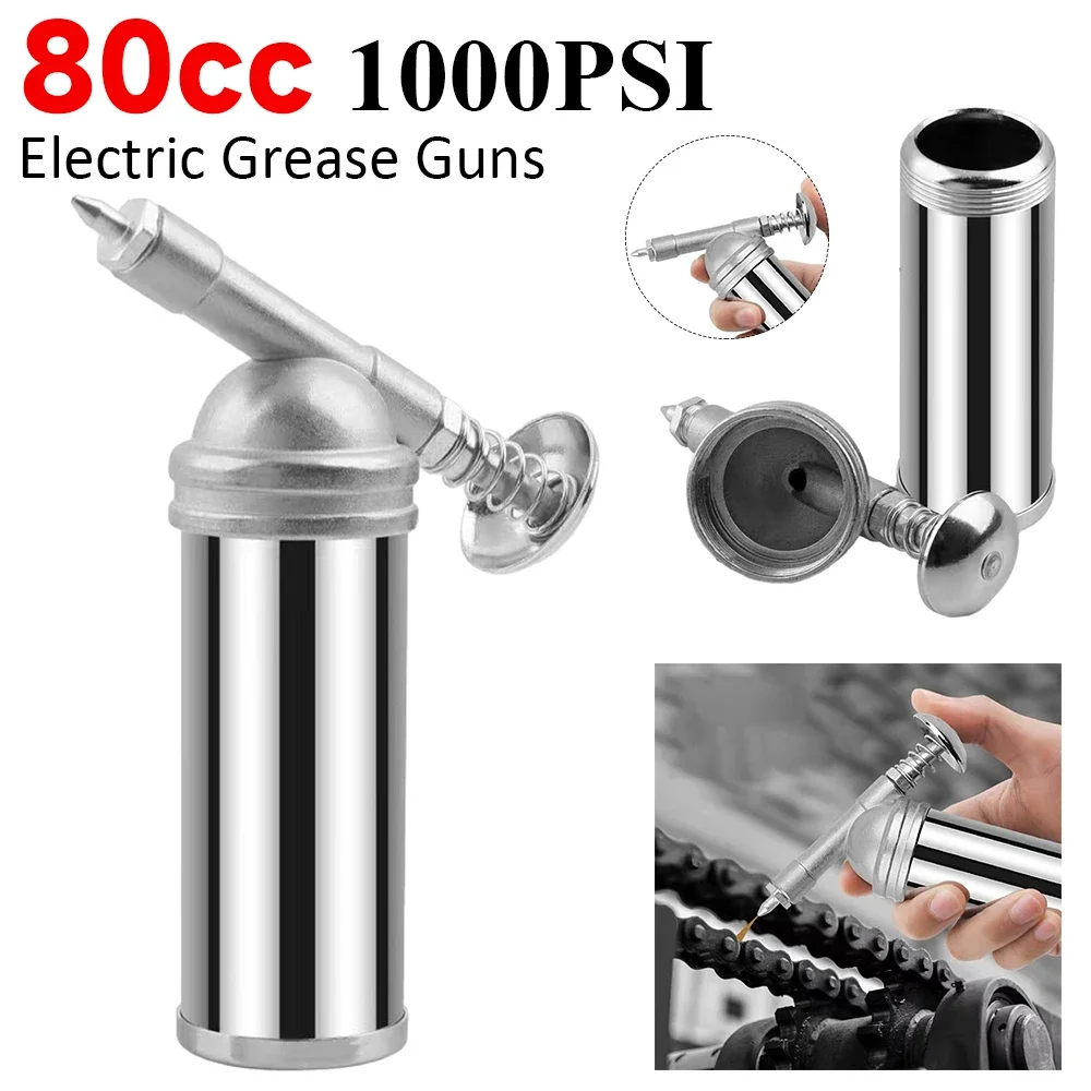 80cc Capacity Handheld High Pressure Oiler with Needle Nozzle 1000PSI Mini Bicycle Grease Gun for Greasing Small Accessories