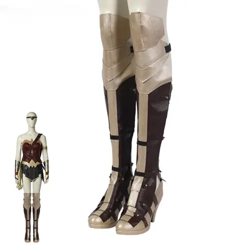 Superhjälte Cosplay Wonder Girl Kostym Rollspelande Fancy Diana Kläder Halloween Karneval Vuxen Kvinnor Sexig Outfit med Stövlar 10 best sales Wonder Woman-stövlar - №5