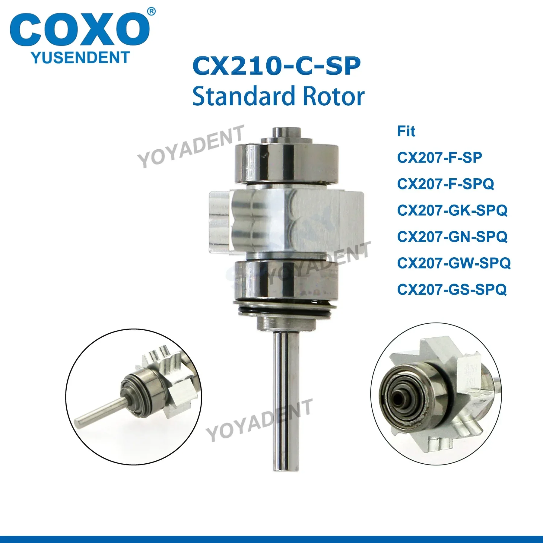 COXO Dental LED kecepatan tinggi, Generator torsi/tombol tekan standar, kepala turbin udara, Coupler 2/4 lubang cocok NSK KAVO