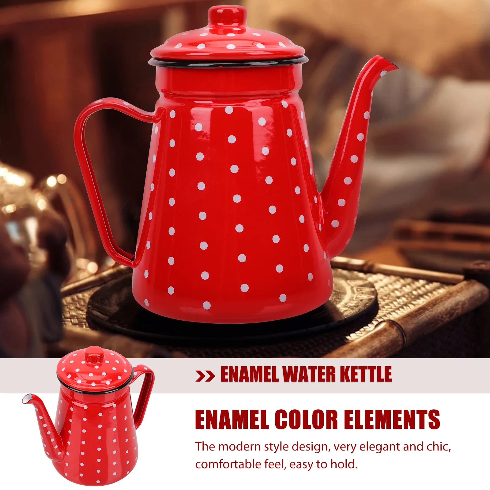 

Enamel Coffee Large Spout Enameled Teakettle For Kitchen Milk Storage Wine Pot Cold Water Kettle Household Water Pot