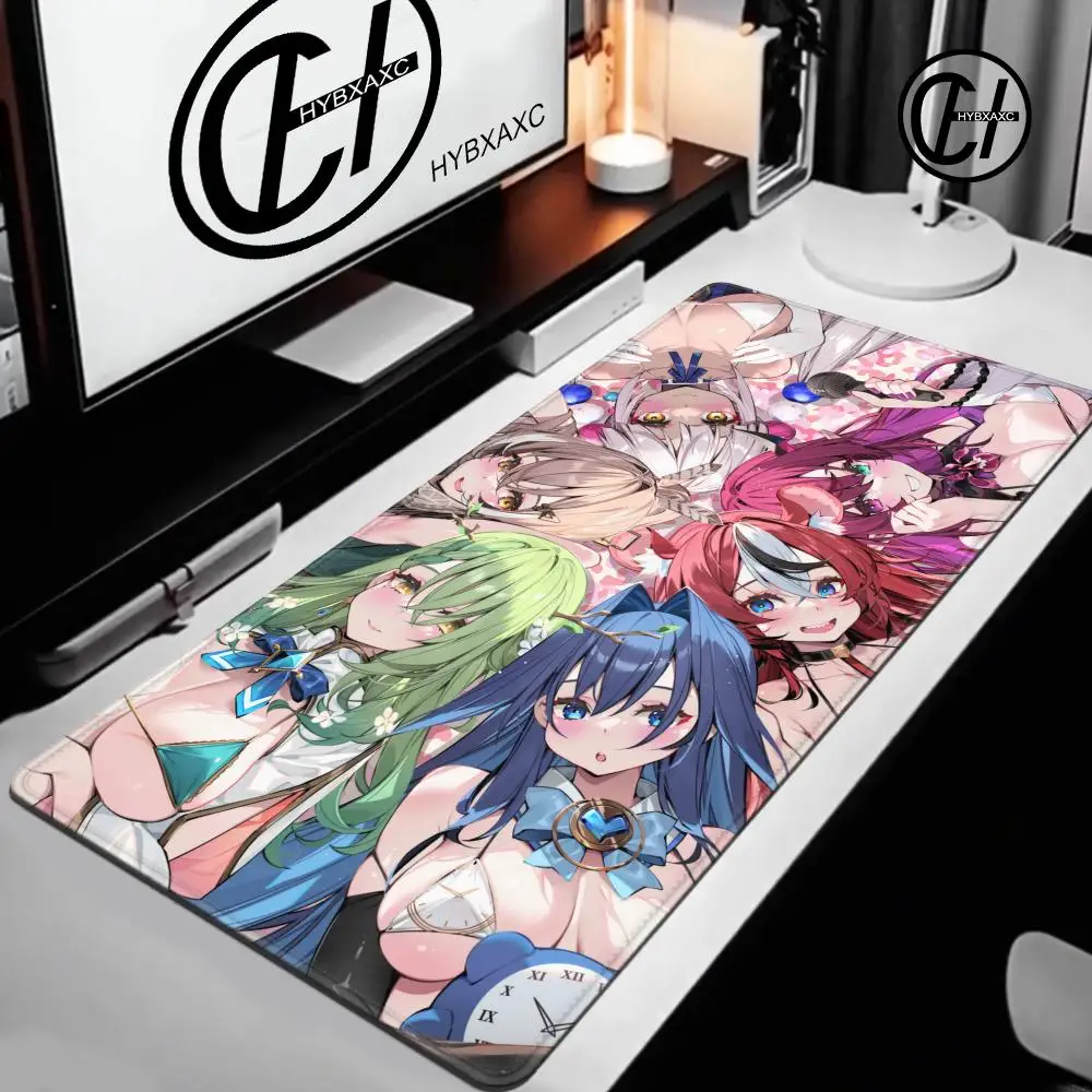 1200x600 Ouro Kronii Anime Hololive Girl Mousepad Large Gaming Mouse Pad Large LockEdge Computer Keyboard Table Desk Mat