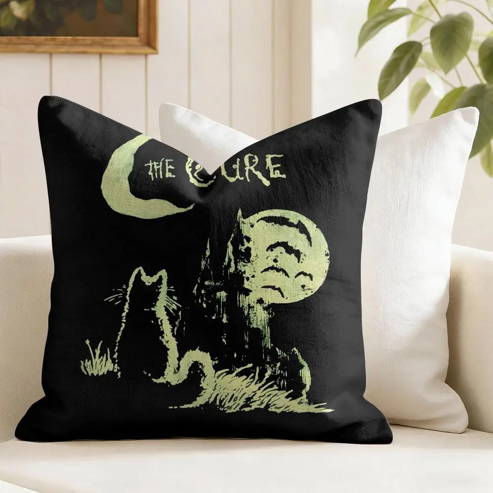 The C-Cure Rock Band Cushion Cover Eco Linen Pillow Case Double-Sided Print Breathable Durable Zipper Home Decor Gift