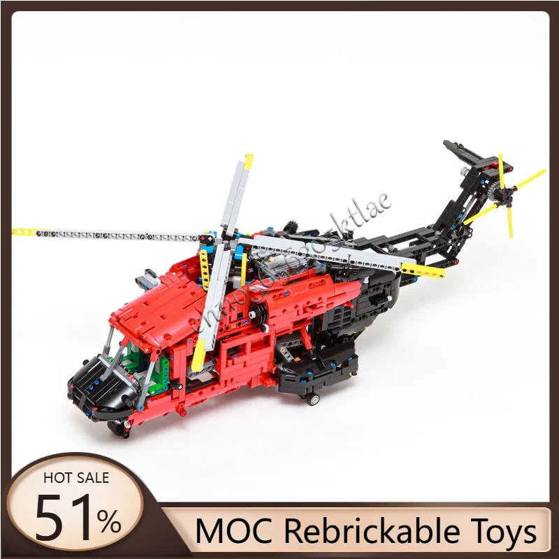 

NEW 1772 Parts MOC City Traffic Series Exquisite Red helicopter model DIY creative ideas Children Toys Assembly birthday Gifts