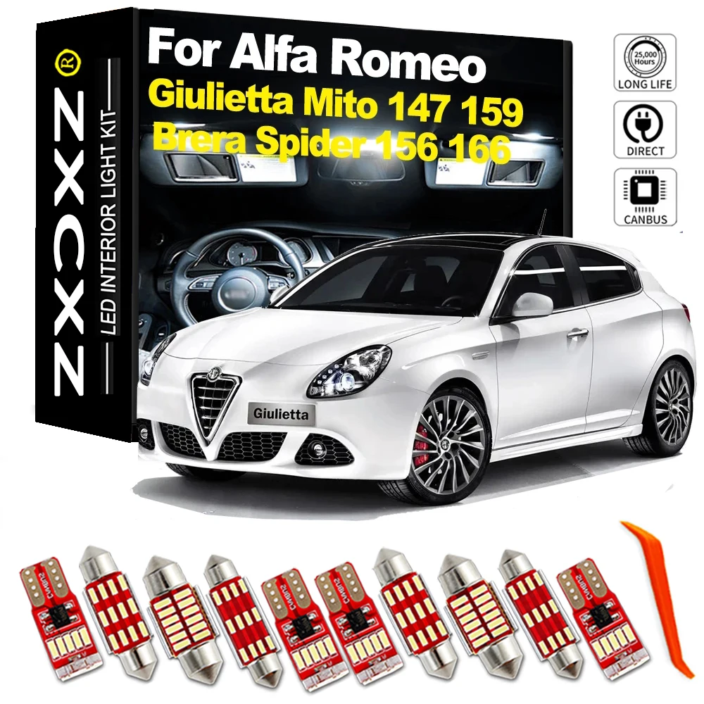 ZXCXZ Canbus لا خطأ LED الداخلية قبة خريطة ضوء لمبة عدة ل ألفا روميو جيوليتا ميتو بريرا GT العنكبوت 4C 147 156 159 166