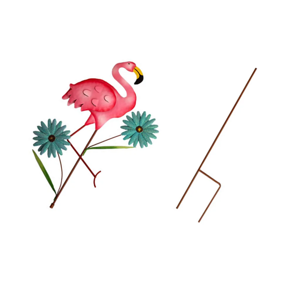 

Flamingo Stake Decor Lawn Ornament Iron Flamingo Inserted Adornment Garden Decorations Outdoor Premium Weather Resistant