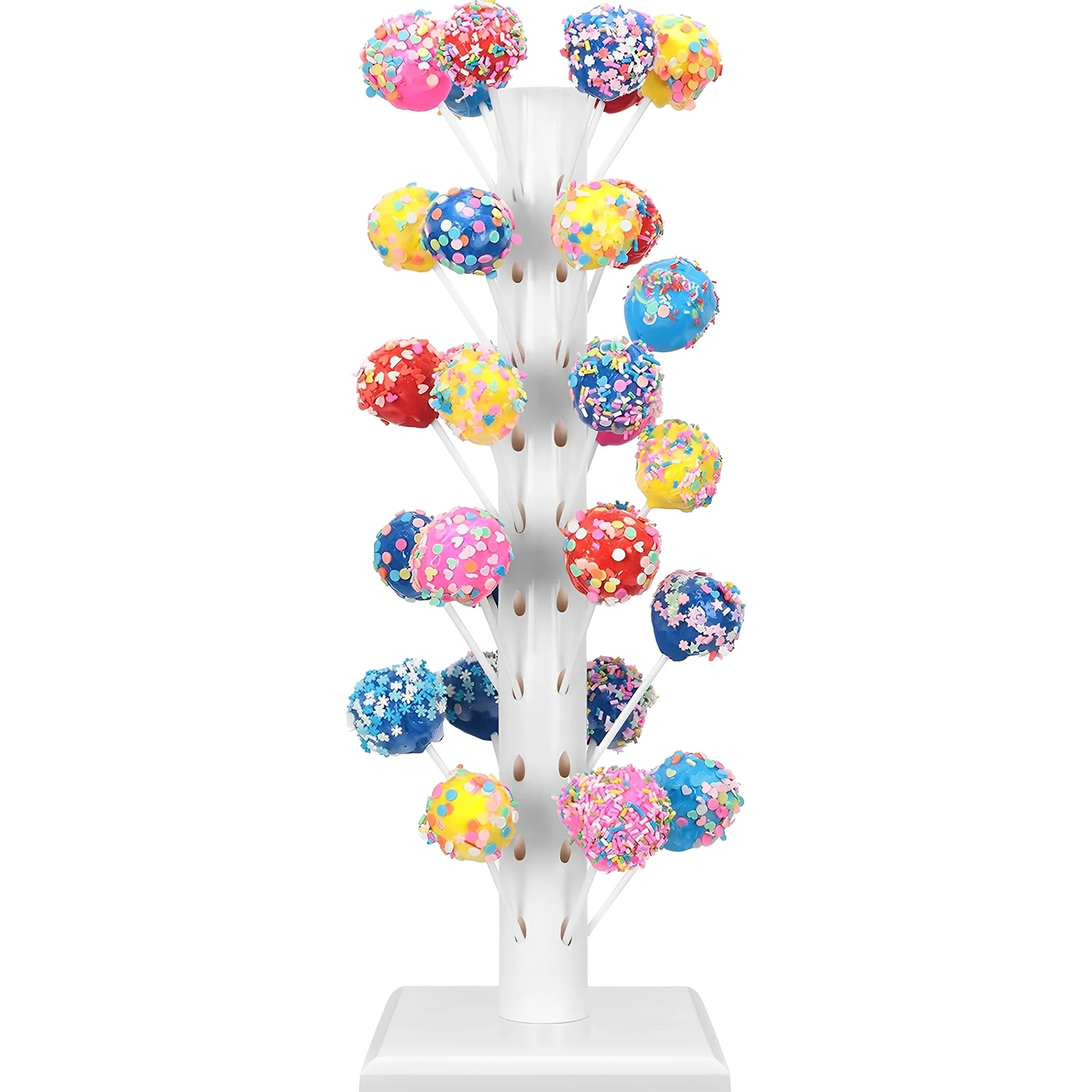 60 Holes Wood Lollipop Stand Filled Lollipop Display Stand Decorative Candy Table Holder for Baby Showers Anniversaries Party