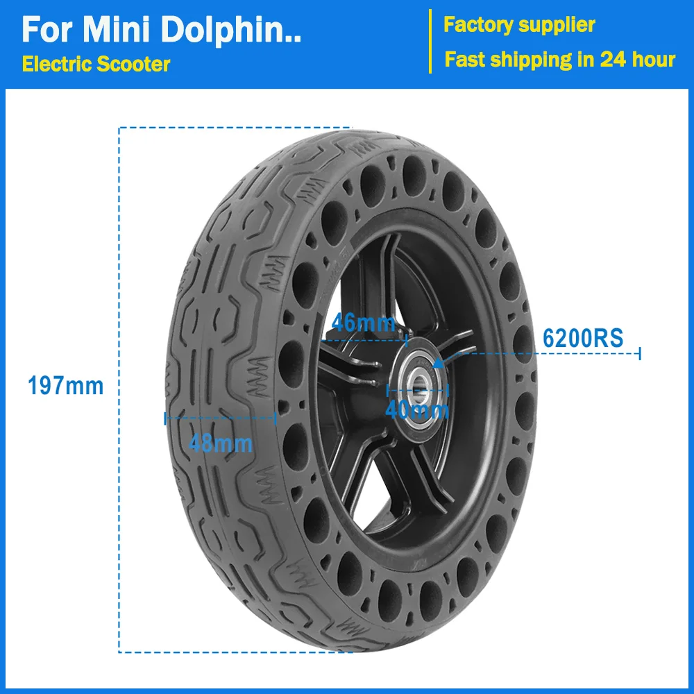 200x50 Honeycomb Solid Tire Explosion Proof Tubeless With Hub For Mini Dolphin Electric Scooter Solid No Inflation Tires