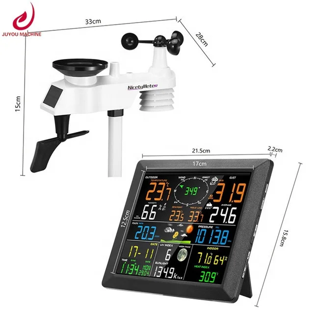 JUYOU 0310 Super Large Screen WiFi Wireless Weather Station Weather Forecast Wind Speed Rainfall Temperature Humidity UV