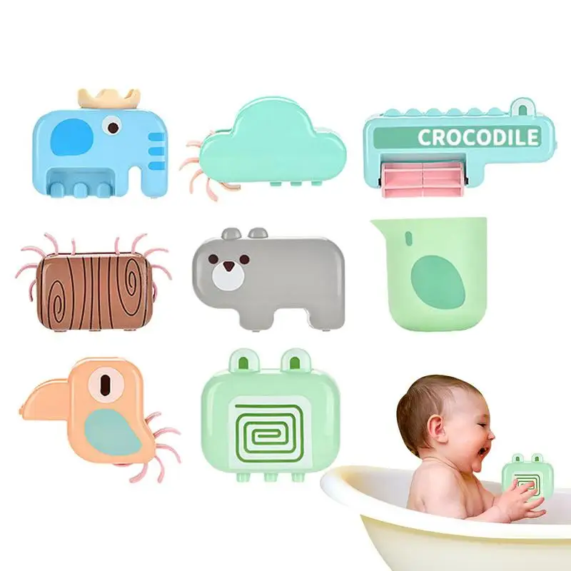 

Bath Toys For Toddler 8 PCS Kids Bath Toys Water Tub Toys Bathroom Shower Toys Suction Cup Design For Toddler Swimming Pool