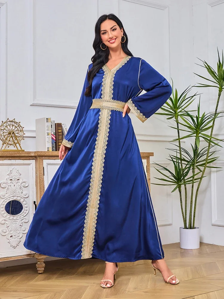 Eid Abayas for Women Ramadan Muslim Embroidered Dress Woman Dubai Islamic Caftan Kaftan Party Jalabiya Elegant Vestidos 2024