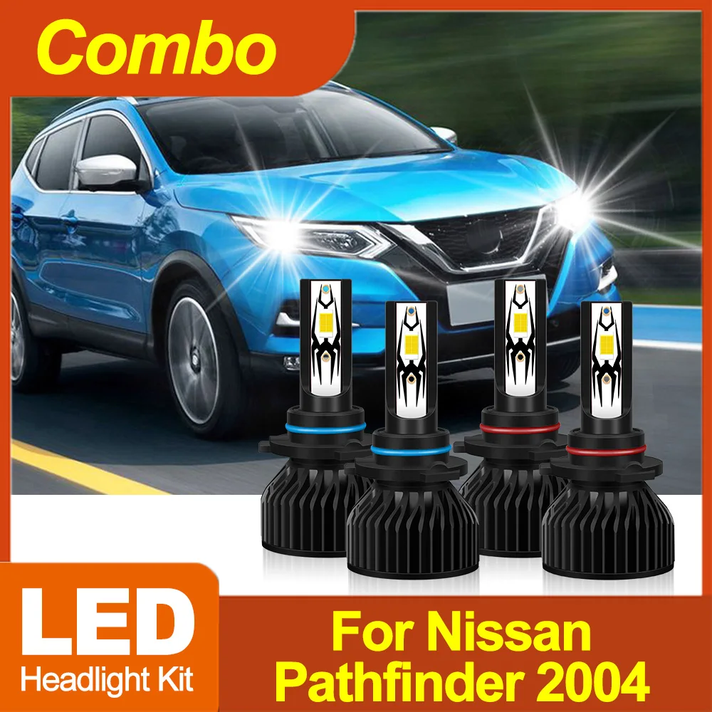 

Для Nissan Pathfinder 2004 9006 9005 комплект светодиодных фар комбинированные лампы 6000 К дальнего ближнего света супер яркий белый 20000LM фара